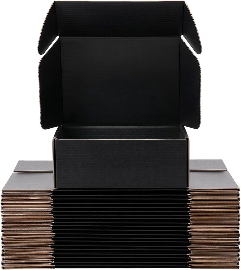 DUZCLI Small Shipping Boxes 9x6x4 Inches – Black Corrugated Cardboard Boxes (20-Pack) for Mailing, Packing, Small Business & Gift Packaging - Recyclable & Sturdy - Image 1